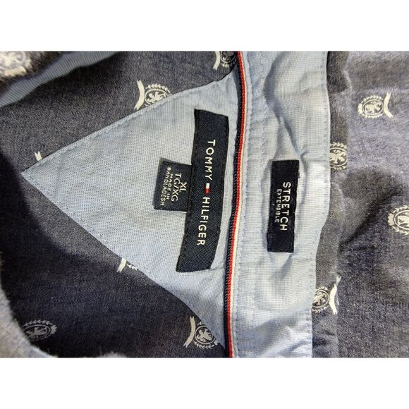 Tommy Hilfiger Stretch Men's AOP All Over Print Long Sleeve Button Shirt - XL - Picture 5 of 6